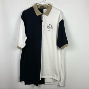 Country Cotton Polo Shirt Mens Extra Large White Black Short Sleeve Golf Shirt
